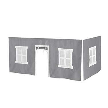 Max &amp; Max Lily Underbed Curtain for Low Bunk BedLow Loft Bed Play Curtain for Kids Cotton Privacy Curtain for Bottom Bunk 2 Panel Curtain Set GreyWhite