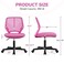 Yaheetech Students Cute Desk Chair LowBack Armless Study Chair wLumbar Support Adjustable Swivel Chair in Home Bedroom School Rose Red