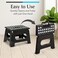 Handy Laundry Folding Lightweight Step Stool Sturdy Enough to Support Adults Opens Easy with One Flip Great for Kitchen Bathroom or Bedroom Black 2Pack