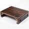 SINOBEST Low Wood Stool Rectangular Bed Step Stool Large Surface Step Ladder for Kitchen Bathroom Foot Rest Stool Under Desk Portable Bed Table for Laptop and Tea