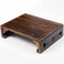 SINOBEST Low Wood Stool Rectangular Bed Step Stool Large Surface Step Ladder for Kitchen Bathroom Foot Rest Stool Under Desk Portable Bed Table for Laptop and Tea