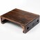 SINOBEST Low Wood Stool Rectangular Bed Step Stool Large Surface Step Ladder for Kitchen Bathroom Foot Rest Stool Under Desk Portable Bed Table for Laptop and Tea