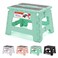 ACSTEP 9 Inch Folding Step Stool 300 LB Capacity Non Slip Foot Stool with Handle Plastic Foldable Step Stools for Kids Stepping Stool for Bathroom Black Small Step Stool 1 PC Teal