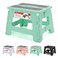 ACSTEP 9 Inch Folding Step Stool 300 LB Capacity Non Slip Foot Stool with Handle Plastic Foldable Step Stools for Kids Stepping Stool for Bathroom Black Small Step Stool 1 PC Teal