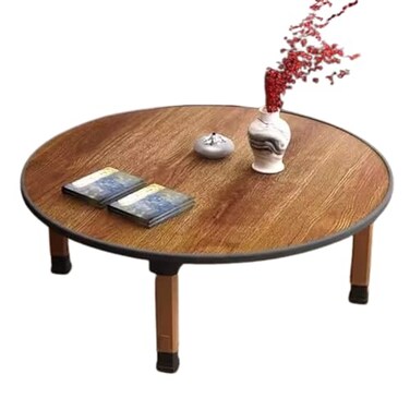 WIKLMOTH Folding Round JapaneseStyle Tea Coffee Table Low Table Foldable Dining Table Study Table Small Desk for Tatami Sitting On The Floor Bedroom Bay Window Tea Room Space Save70 30cm