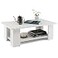 Tangkula 2Tier Coffee Table Modern Rectangular Center Cocktail Table with 5 Support Legs Wooden Accent Living Room Furniture Small Coffee Table for Small Spaces Easy Assembly White