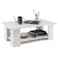 Tangkula 2Tier Coffee Table Modern Rectangular Center Cocktail Table with 5 Support Legs Wooden Accent Living Room Furniture Small Coffee Table for Small Spaces Easy Assembly White