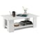 Tangkula 2Tier Coffee Table Modern Rectangular Center Cocktail Table with 5 Support Legs Wooden Accent Living Room Furniture Small Coffee Table for Small Spaces Easy Assembly White