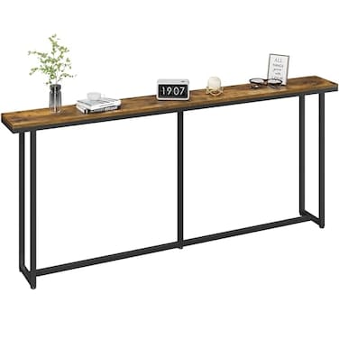 Yaheetech Narrow Console Table with Sturdy Metal Frame 71 Inch Extra Long Entryway Sofa Table for Behind Couch Hallway Living Room Rustic Brown