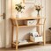 Nnewvante Bamboo Console Table 386 Entryway Table with Storage Display Table Narrow Sofa Table for Entryway Living Room Foyer