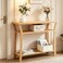 Nnewvante Bamboo Console Table 386 Entryway Table with Storage Display Table Narrow Sofa Table for Entryway Living Room Foyer