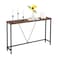 VASAGLE Console Sofa Table Narrow Entryway Table for Living Room Bedroom Easy Assembly Rustic Brown and Ink Black ULNT020B01