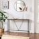 VASAGLE Console Sofa Table Narrow Entryway Table for Living Room Bedroom Easy Assembly Rustic Brown and Ink Black ULNT020B01