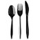 Supellectilem 250 Black Silver Plastic Cutlery Packets Knife Fork Spoon Napkin Salt Pepper Sets Individually Wrapped Disposable Silverware