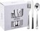 WDF 180 Pieces Silver Plastic Silverware Silver Plastic Cutlery Fancy Plastic Silverware Heavy Duty 60 Forks 60 Knives 60 Spoons Disposable Plastic Utensils Perfect for Party Wedding