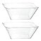 PLASTICPRO Disposable Elegant Wave Design Square Plastic Serving Bowls Heavy Duty for Partys Snack or Salad Bowl 4 Medium