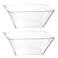 PLASTICPRO Disposable Elegant Wave Design Square Plastic Serving Bowls Heavy Duty for Partys Snack or Salad Bowl 4 Medium