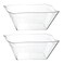 PLASTICPRO Disposable Elegant Wave Design Square Plastic Serving Bowls Heavy Duty for Partys Snack or Salad Bowl 4 Medium