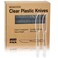 MOACOCK 200 Count Clear Plastic Knives Heavy Weight Disposable Spoons Cutlery Plastic Utensils Clear PlasticSilverware Bulk