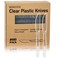 MOACOCK 200 Count Clear Plastic Knives Heavy Weight Disposable Spoons Cutlery Plastic Utensils Clear PlasticSilverware Bulk