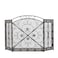 Deco 79 Metal Scroll Fireplace Screen Foldable Arched 3 Panel with Fleur De Lis Accents 52 x 1 x 31 Black