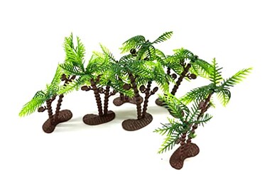 THE UM24 Mini Plastic Artificial Palms Trees 6PC