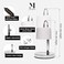 Malbella Essentials Dimmable Glass Candle Warmer Lamp with Timer Adjustable Height Candle Lamp Warmer with Timer 8H4H2H Wax Melter Ideal Gift fits Various Size Scented Candles 02 Bulb Silver Chrome