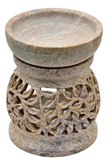Nirvana Class NIRMAN Handmade Stone Aroma Burner Oil Diffusers Home Decor Leaf
