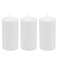 Stonebriar 3 Pack Tall 3 x 6 Inch 65 Hour Long Burning Unscented White Wax Pillar Candles