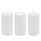 Stonebriar 3 Pack Tall 3 x 6 Inch 65 Hour Long Burning Unscented White Wax Pillar Candles