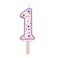 PME Pink Number 1 Candle Large Size