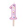PME Pink Number 1 Candle Large Size
