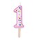 PME Pink Number 1 Candle Large Size