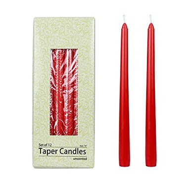 Zest Candle 12Piece Taper Candles 10Inch Ruby Red