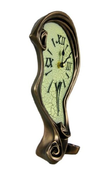 Things2Die4 Cool Bronze Finish Melted Mantel Clock Table Desk Dali