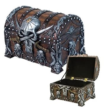 Pacific Giftware Pirate s Treasure Chest TrinketMini Jewelry Box