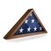 HBCY Creations Flag Display Case for 5 x 95 American Veteran Burial Solid Wood Rustic Brown Frame with Glass Front Wall Mount or Standing Display Box