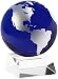 Amlong Crystal 3 Inch Blue Globe with 2 Inch Crystal Angled Stand and Gift Box