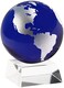 Amlong Crystal 3 Inch Blue Globe with 2 Inch Crystal Angled Stand and Gift Box