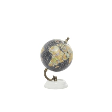 Deco 79 Modern Plastic Globe with Marble Base 5 x 5 x 8 Black