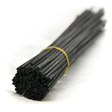 Ougual 100 Pieces Rattan Reed Diffuser Replacement Refill Sticks 12 30cmx3mm Black