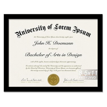 Fxojyvo Black 85 x 11 Frame Display 85 by 11 Document Certificate Diploma Wall and Tabletop 1 Pack