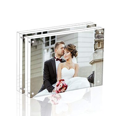 Magicool Premium Acrylic Photo Frame Magnet Photo Frame Double Sied Thick Desktop Frames 4x6 2 pack