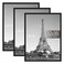 upsimples 12x16 Picture Frame Black 3 Pack ScratchProof Poster Frames 12 x 16 for Photo Gallery SlideIn Strips Horizontal or Vertical Wall Mounting