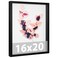 Califortree Large 16x20 Shadow Box Frame with Soft Linen Back Memory Display Case Shatterproof Plexiglass 12 Push Pins Included Black