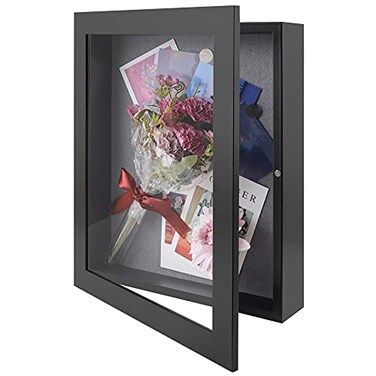 Frametory 11x14 Shadow Box Frame Front Opening 2 inch Depth Display Box for Wall and Tabletop Display Memory Box 6 Pins Included 11x14 Black