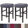 HFCNMY Stool Covers Rectangle2 Pack Stretch Rectangle Bar Stool Covers Jacquard Vanity Stool Cover Washable Counter Stool Covers Bar Stool Seat Covers Saddle Seat Cover with Elastic Bands Gray
