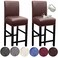 HFCNMY Bar Stool Covers2 Pack Stretch Waterproof PU Bar Stool Covers with Backs Bar Stool Chair Covers Barstool Covers Slipcovers with Back Pub Counter Stool Chair Covers Coffee