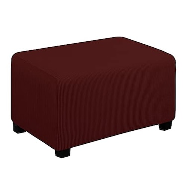 Easy-Going EasyGoing Stretch Ottoman Cover Folding Storage Stool Furniture Protector Soft Rectangle slipcover with Elastic BottomOttoman SmallWine