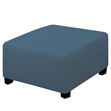Easy-Going EasyGoing Stretch Ottoman Cover Folding Storage Stool Furniture Protector Soft slipcover with Elastic Bottom MediumBluestone